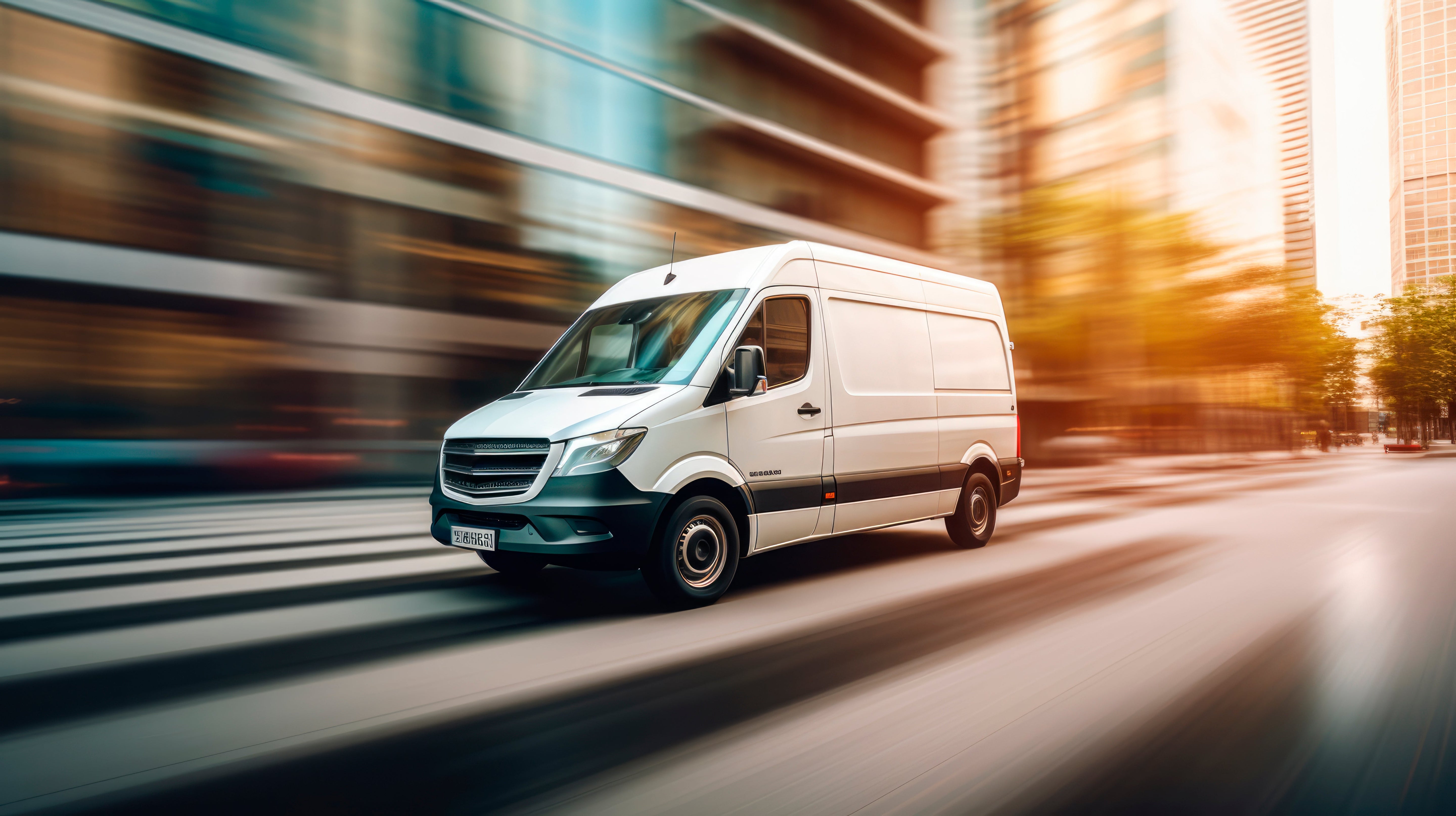 Bestelwagen met productverpakking