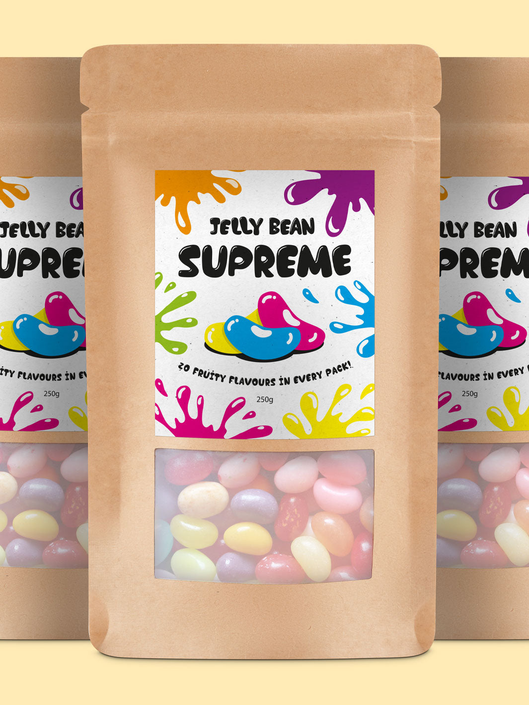 Jelly bean gelabelde stazak verpakking