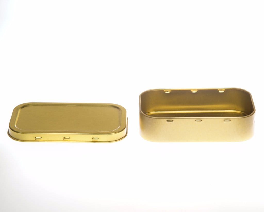 Gouden rechthoekige tabak blik