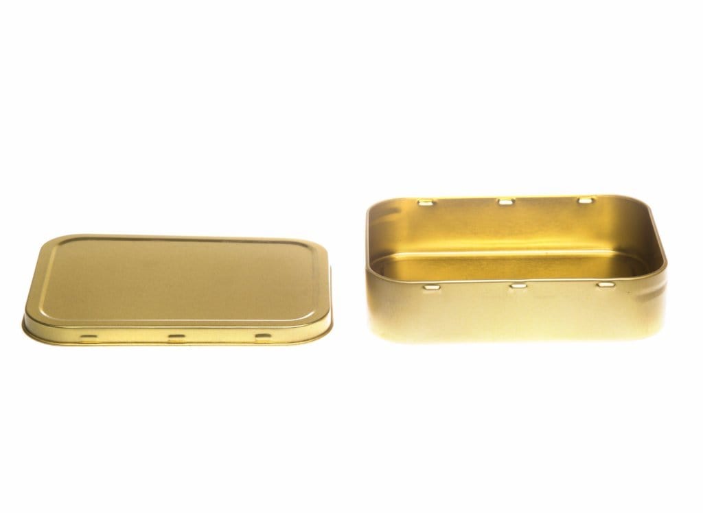 Gouden rechthoekige tabak blik