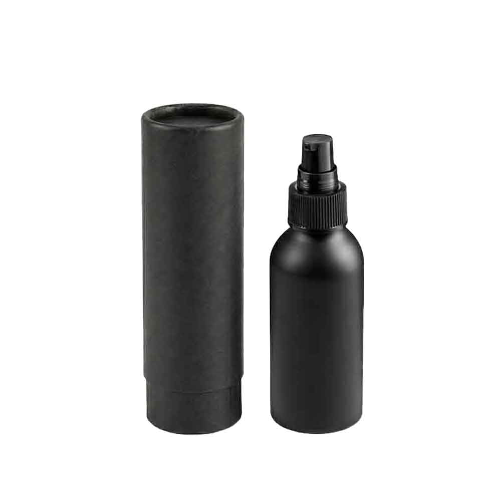 Zilver of zwart aluminium fles met schroefdeksel en optionele pomp- of spuitdop