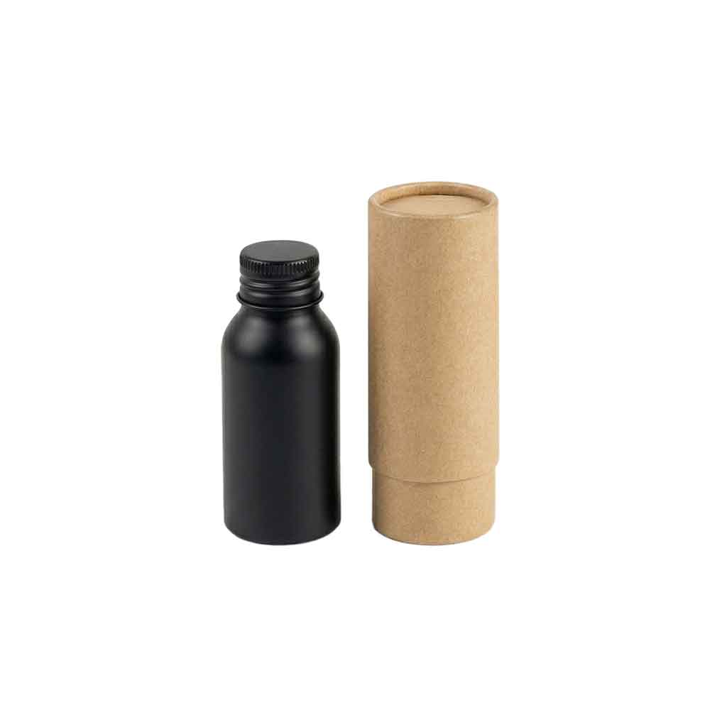 Zilver of zwart aluminium fles met schroefdeksel en optionele pomp- of spuitdop