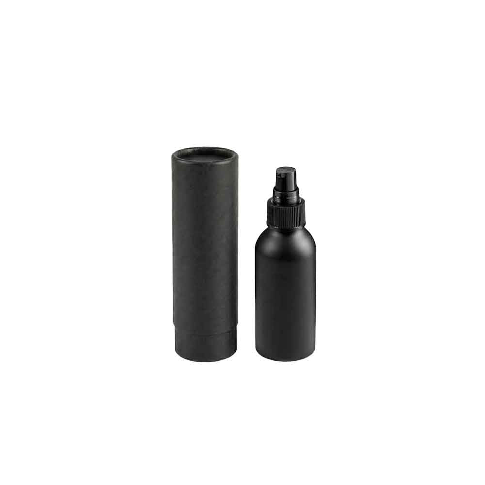 Zilver of zwart aluminium fles met schroefdeksel en optionele pomp- of spuitdop