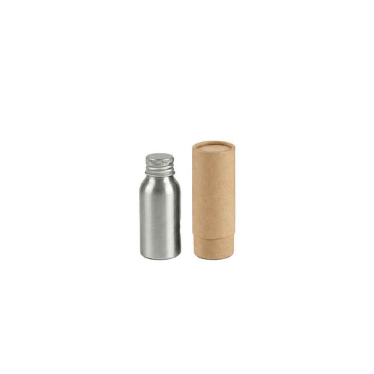 Zilver of zwart aluminium fles met schroefdeksel en optionele pomp- of spuitdop