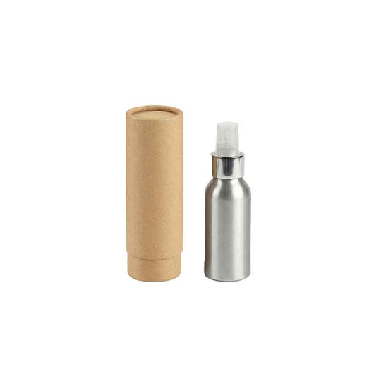 Zilver of zwart aluminium fles met schroefdeksel en optionele pomp- of spuitdop