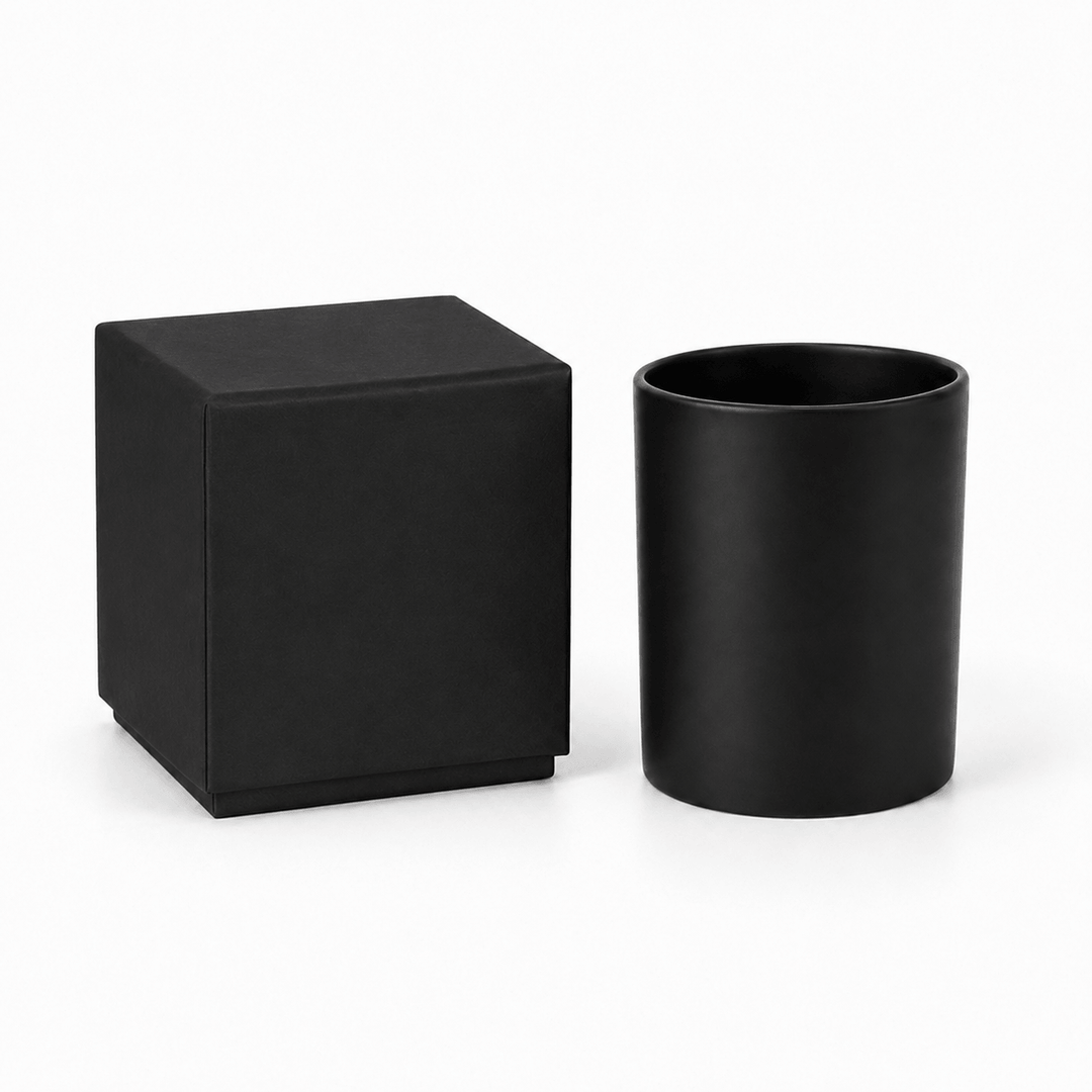Glazen kaarsen pot (Helder & Zwart)