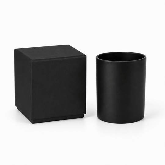 Glazen kaarsen pot (Helder & Zwart)