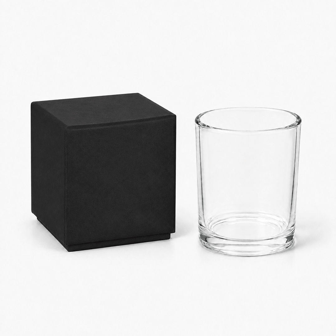 Glazen kaarsen pot (Helder & Zwart)