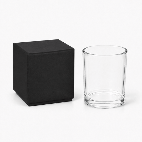 Glazen kaarsen pot (Helder & Zwart)