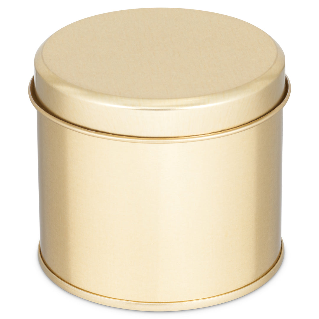 Slanke, ronde metalen blikverpakkingen met een gelaste zijnaad, verkrijgbaar in goud of zilver