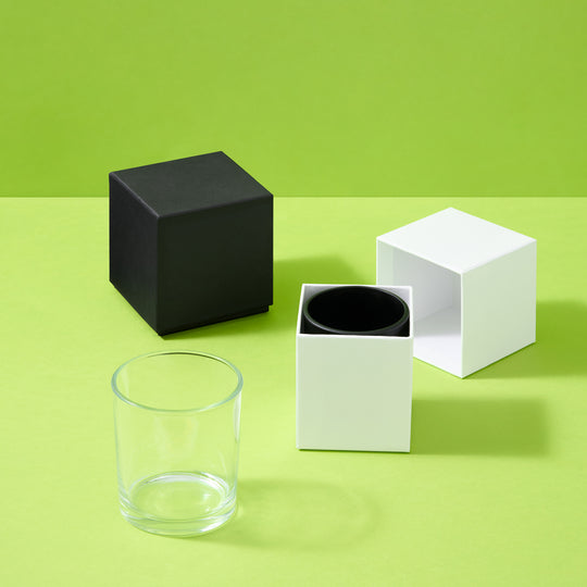 Glazen kaarsen pot (Helder & Zwart)