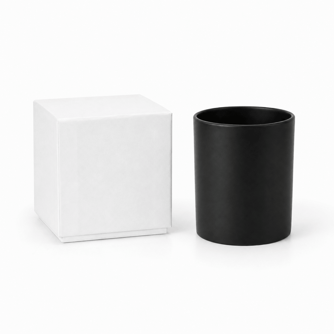 Glazen kaarsen pot (Helder & Zwart)