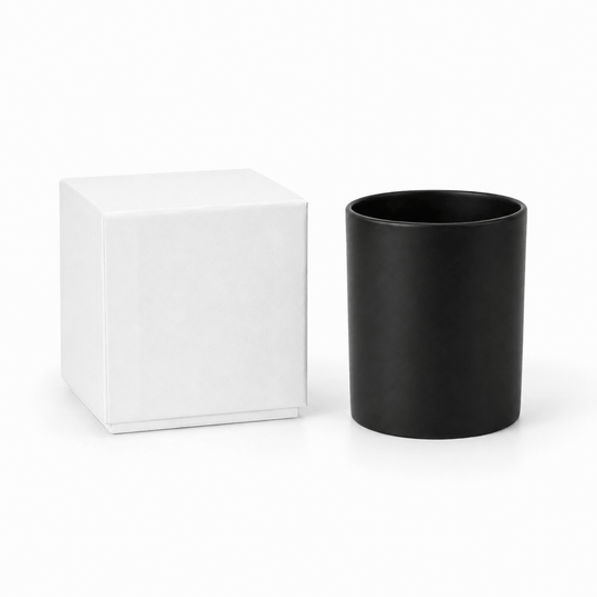 Glazen kaarsen pot (Helder & Zwart)