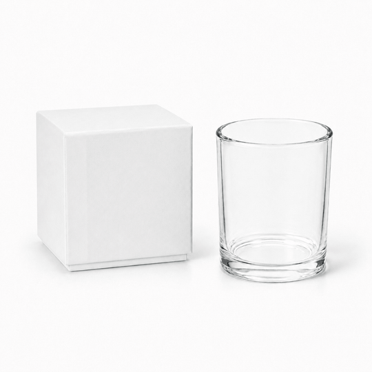 Glazen kaarsen pot (Helder & Zwart)