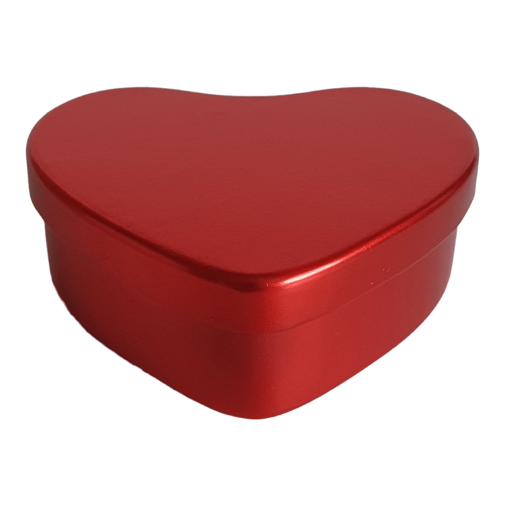 T5615 - Rode hartvormige met gloss afgewerkte tinnen verpakking
